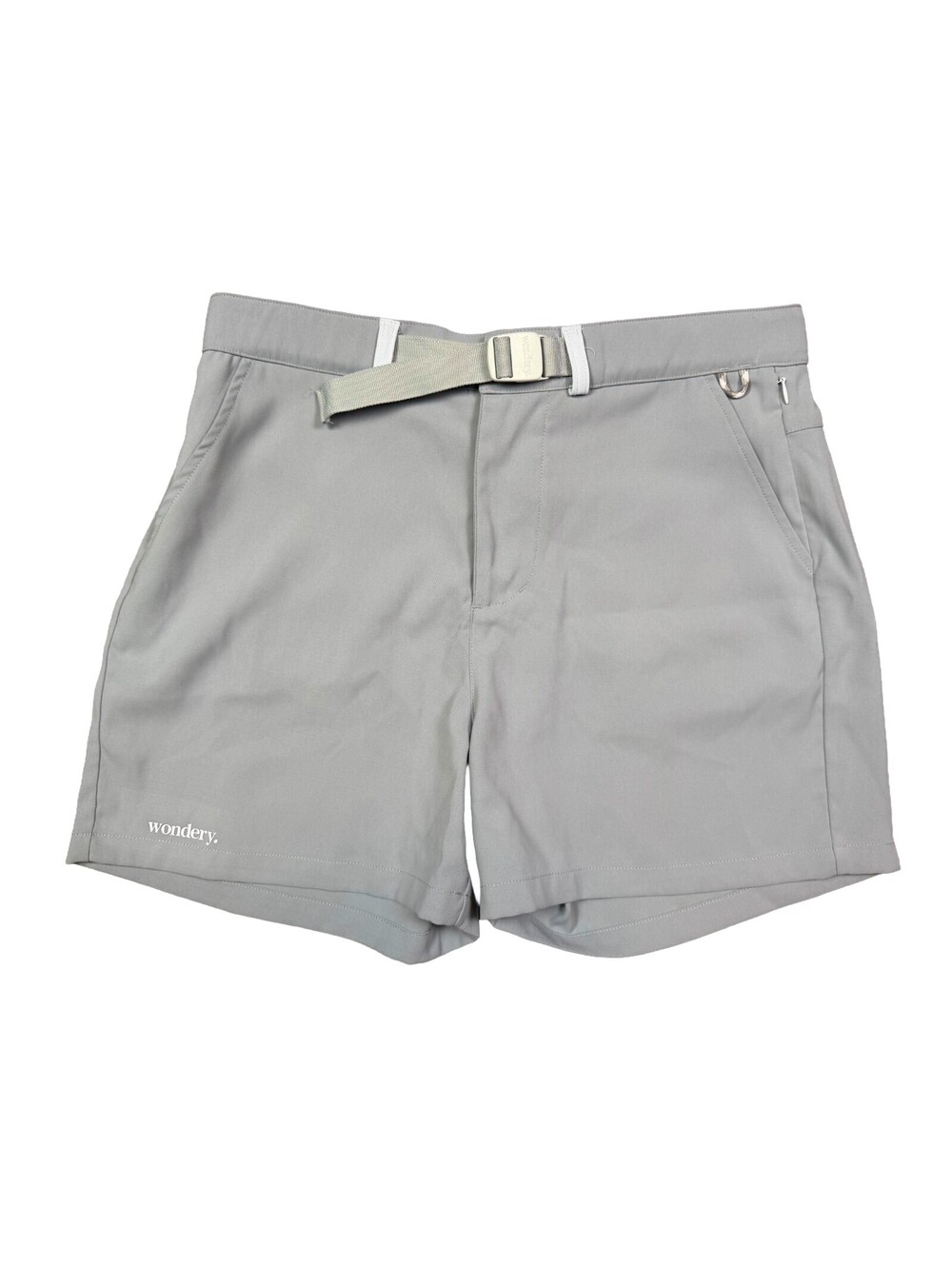 Wondery Terrain Hiking Shorts Women Large Grey Blue Belted Stretch Outdoor Trail